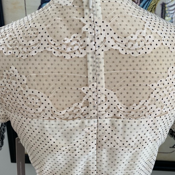 ⚫️ NWT Shoshanna Stacia Lace Tiered Polka Dot Anthropologie Dress Size 4 - Picture 7 of 16